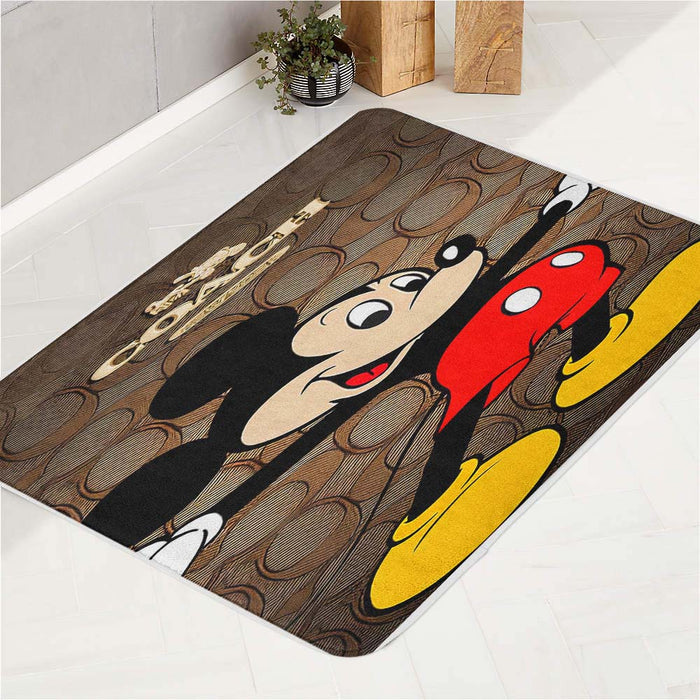 coach brown mickey mouse 2 bath rugs