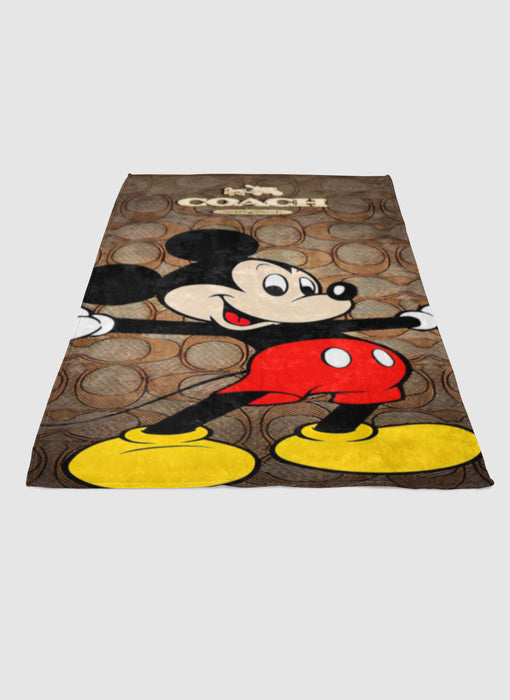 coach brown mickey mouse 2 soft fleece blanket