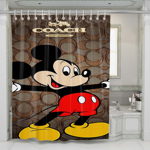 coach brown mickey mouse 2 shower curtains