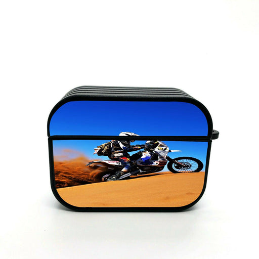 blue sky desert motocross obstacle airpod case