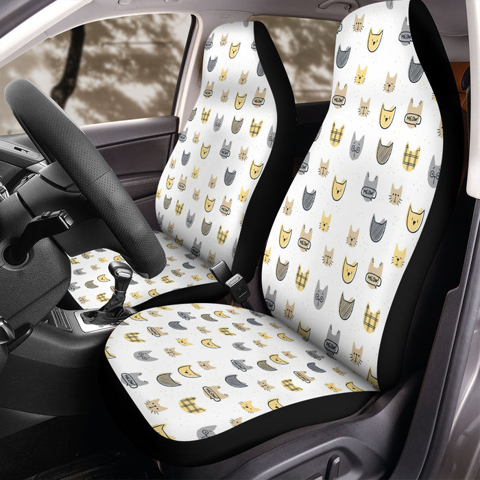 brush digtal painting of cats avatar Car Seat Covers