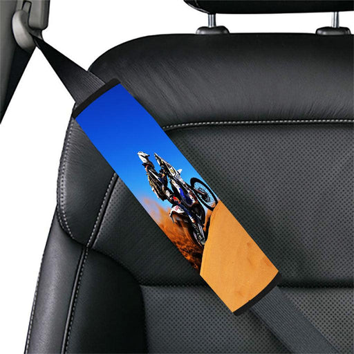blue sky desert motocross obstacle Car seat belt cover - Grovycase
