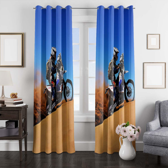 blue sky desert motocross obstacle window Curtain