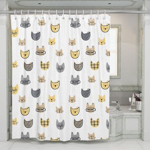 brush digtal painting of cats avatar shower curtains