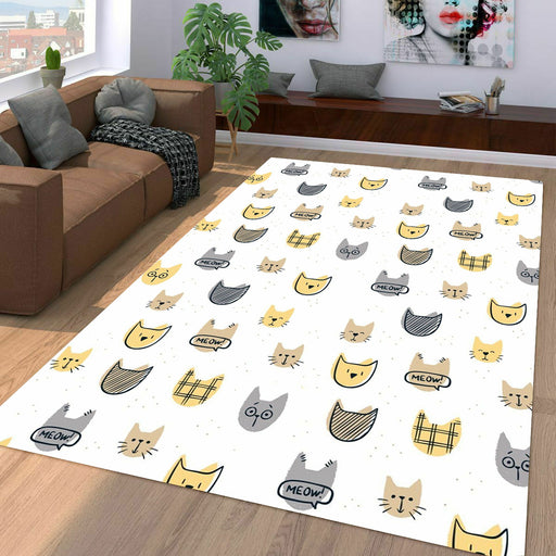 brush digtal painting of cats avatar Living room carpet rugs