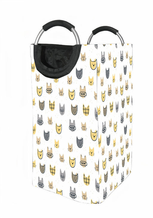 brush digtal painting of cats avatar Laundry Hamper | Laundry Basket