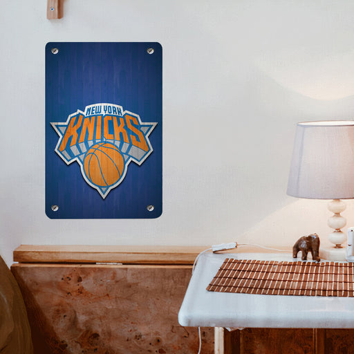 blue wood new york knicks Poster Metal print wall art