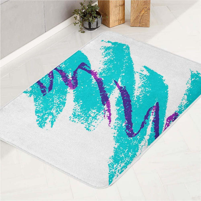 brush vaporwave cool color bath rugs