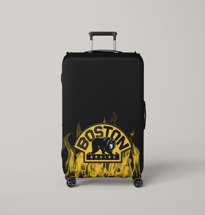 boston bruins burning nhl Luggage Covers | Suitcase