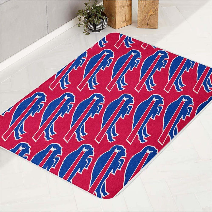 buffalo bills logo pattern bath rugs