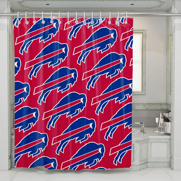 buffalo bills logo pattern shower curtains