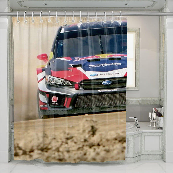 body of hood car racing shower curtains