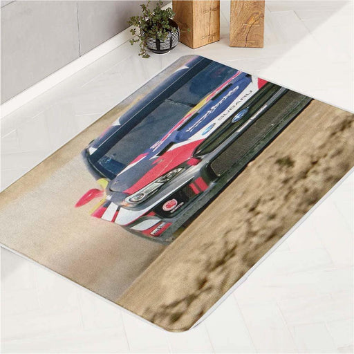 body of hood car racing bath rugs