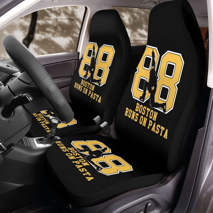 boston runs on pasta silhouette Car Seat Covers