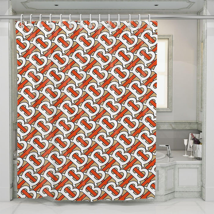 burberry font logo theme shower curtains