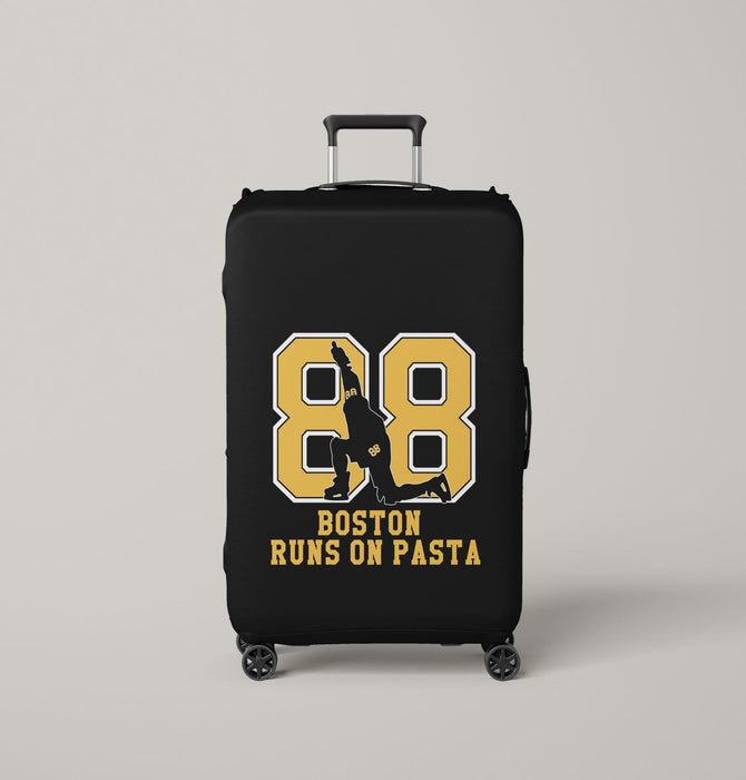 boston runs on pasta silhouette Luggage Covers | Suitcase