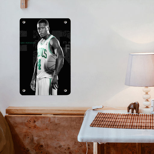 boston celtics almost monochrome basketball Poster Metal print wall art