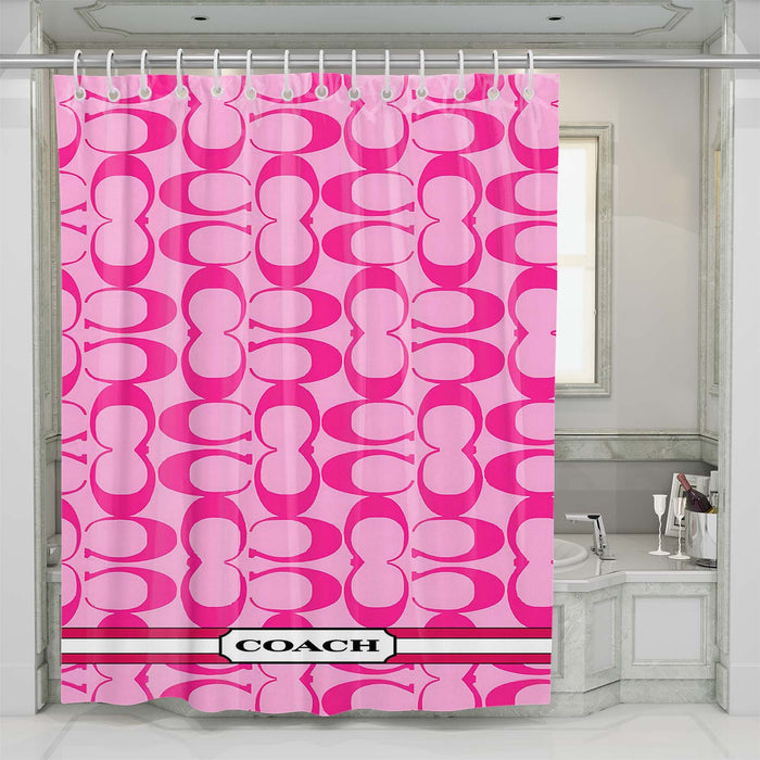 coach pink new logo shower curtains