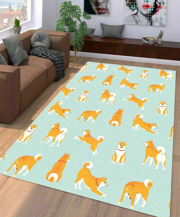 brown dog Living room carpet rugs