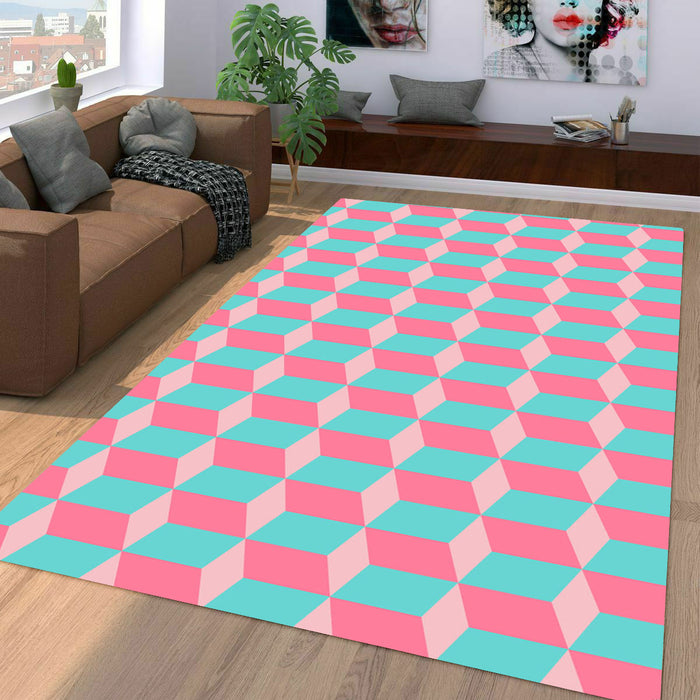 burberry iconic shape pink and blue Living room carpet rugs