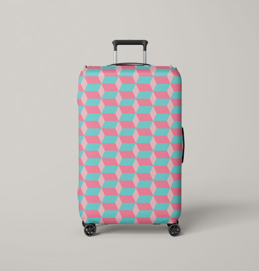 burberry iconic shape pink and blue Luggage Cover | suitcase