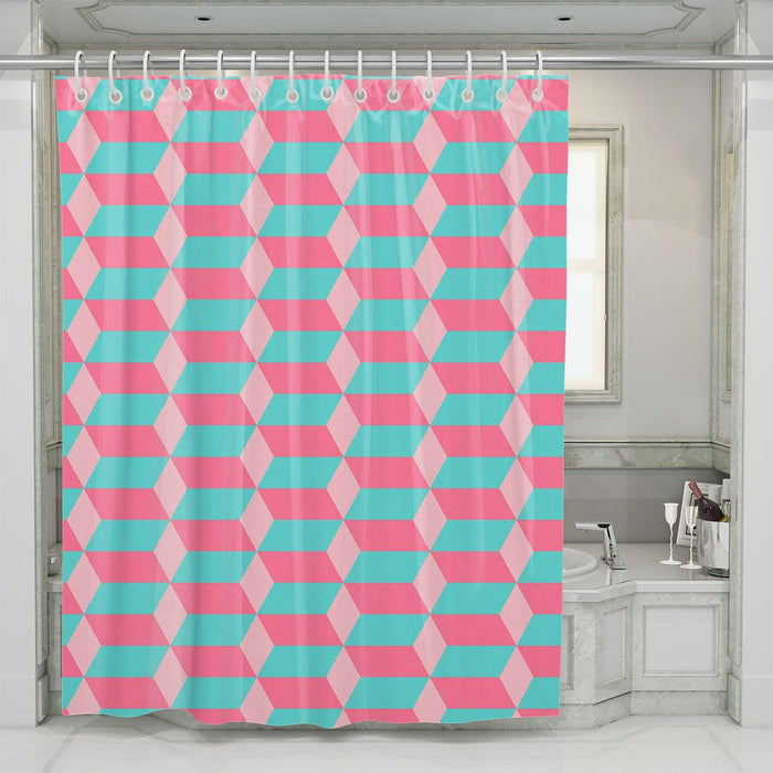 burberry iconic shape pink and blue shower curtains