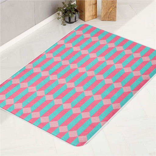 burberry iconic shape pink and blue bath rugs