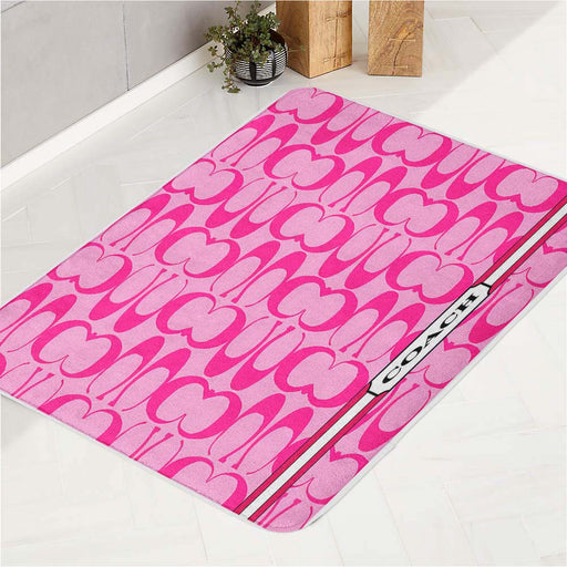 COACH PINK NEW LOGO bath rugs