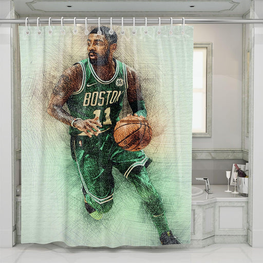 boston player nba green shower curtains