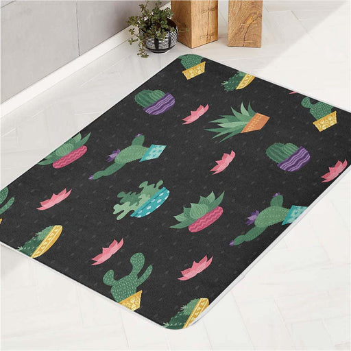 cactus flower pattern floral bath rugs