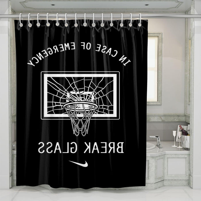 break glass nike sportwear shower curtains