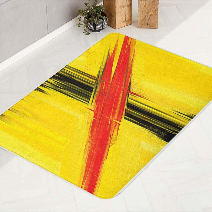 canvas brush painting kill bill movie bath rugs