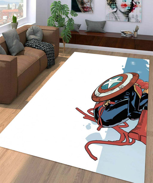 captain america x captain marvel Living room carpet rugs