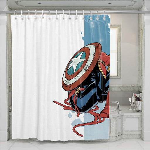 captain america x captain marvel shower curtains