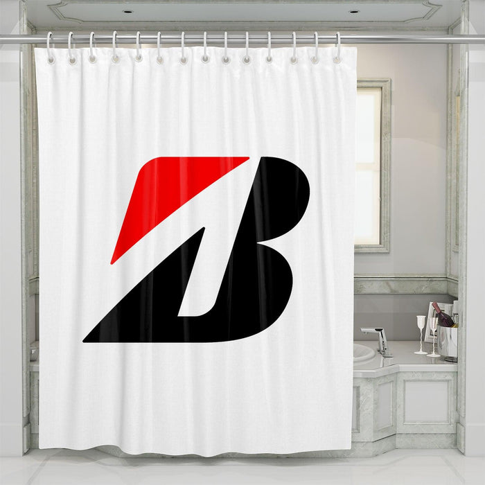 bridgestone logo bold shower curtains