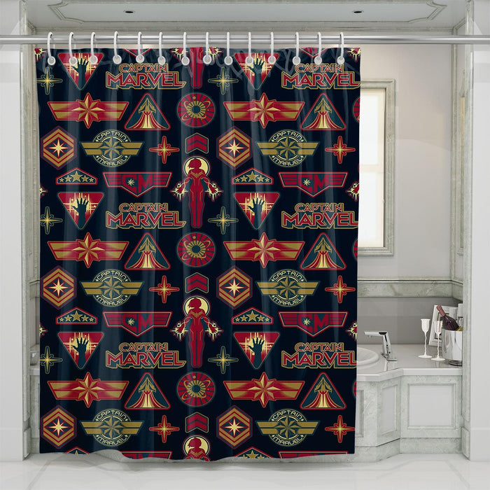 captain marvel starter pack shower curtains