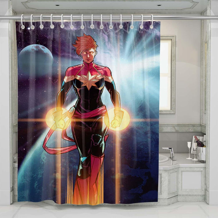 captain marvel galaxy shower curtains