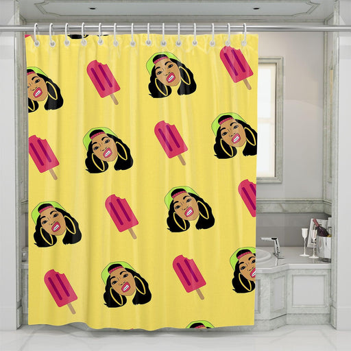 cardi b american singer avatar shower curtains