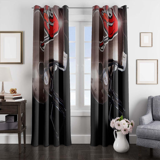 bright helmet of tamp bay buccaneers window Curtain