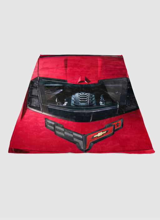 CORVETTE C8 RED soft fleece blanket