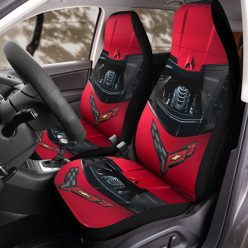 CORVETTE C8 RED Car Seat Covers