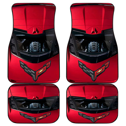 CORVETTE C8 RED Car floor mats Universal fit