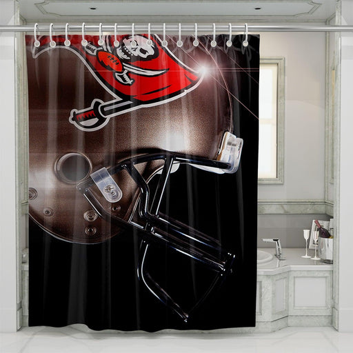 bright helmet of tamp bay buccaneers shower curtains