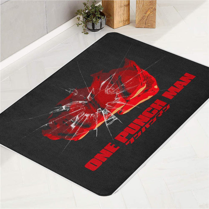 broken glass one punch man bath rugs