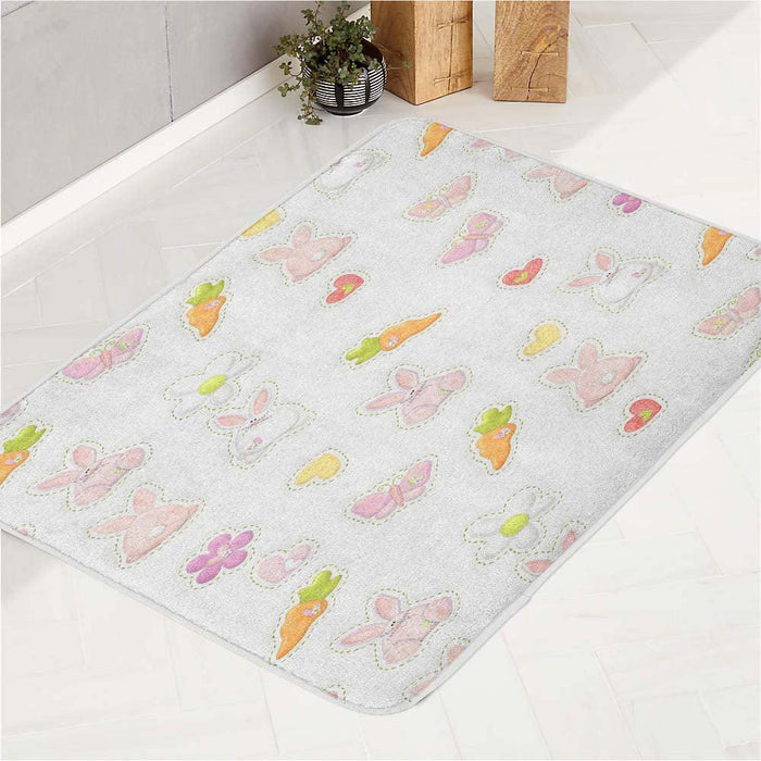 carrot rabbit and butterfly live bath rugs