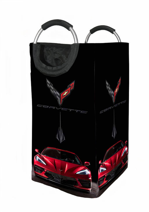 corvette stingray c8 red car 1 Laundry Hamper | Laundry Basket