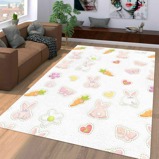 carrot rabbit and butterfly live Living room carpet rugs