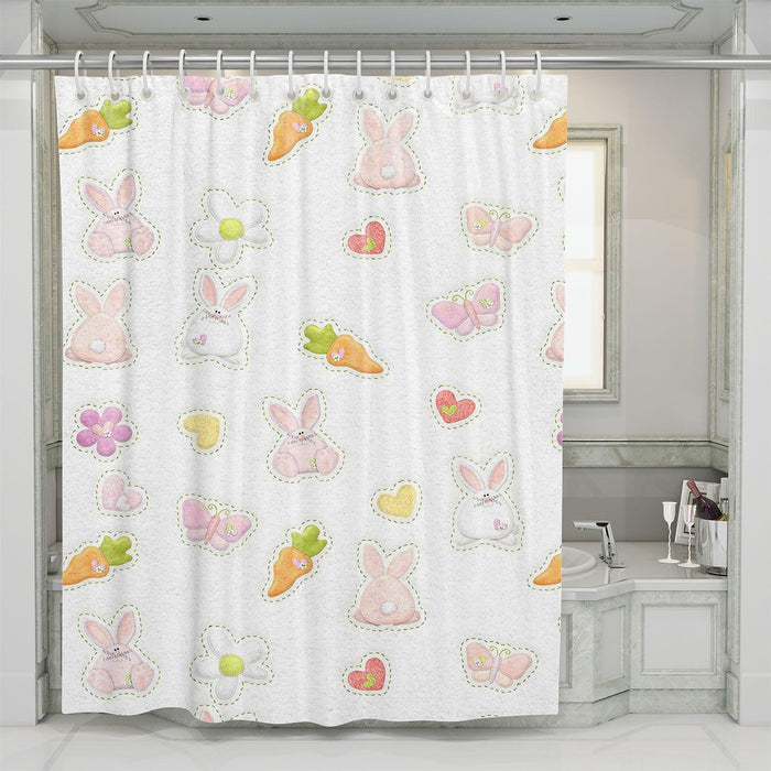 carrot rabbit and butterfly live shower curtains