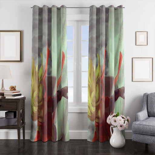 captain marvel in the sky window curtains