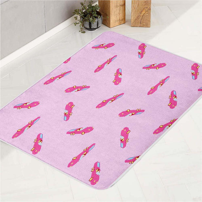 cars aesthetic vaporwave 80s bath rugs